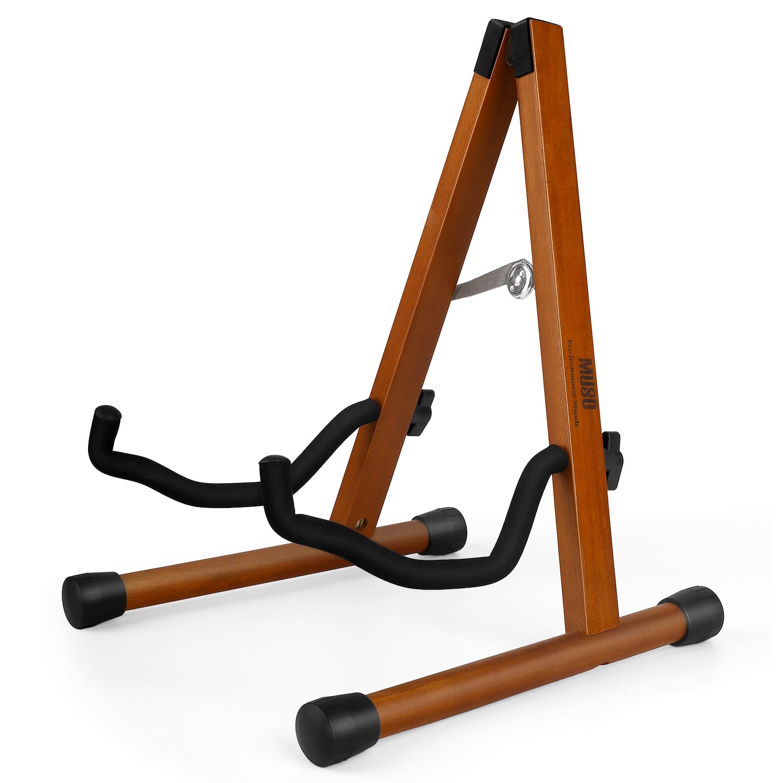 MUSO Cello Stand with Bow Holder,A-Frame Floor Stand with Padded Foam, Handcrafted Cello Rack Fits 1/2, 3/4, 7/8, 4/4 Full-Size and Guitar, Instrument Holder for Home and Studio Display