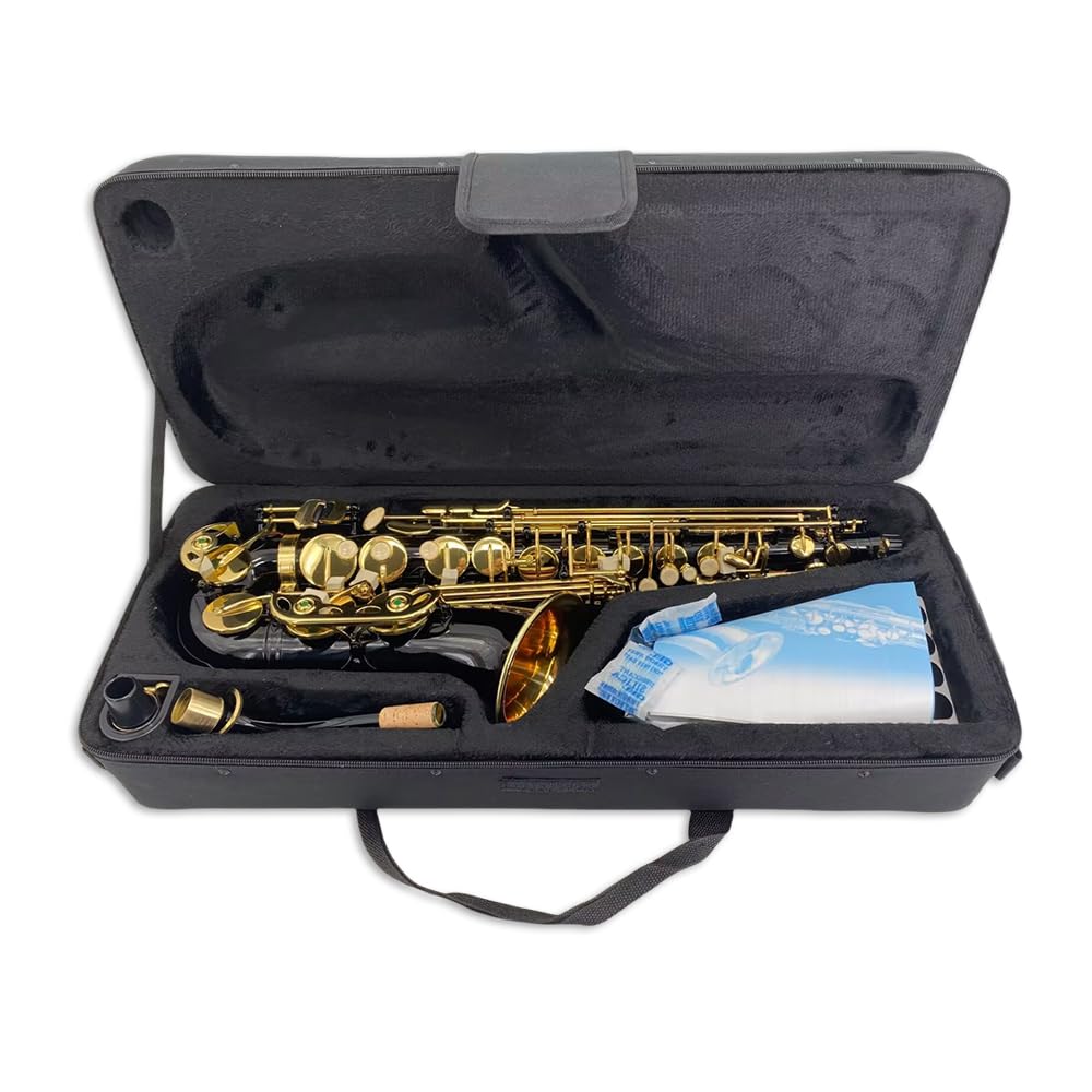 Alto Saxophone E Flat for Adults Student Sax Eb Alto Full Kit With Carrying Sax Case Mouthpiece Straps Reeds Saxophone Beginner Kit