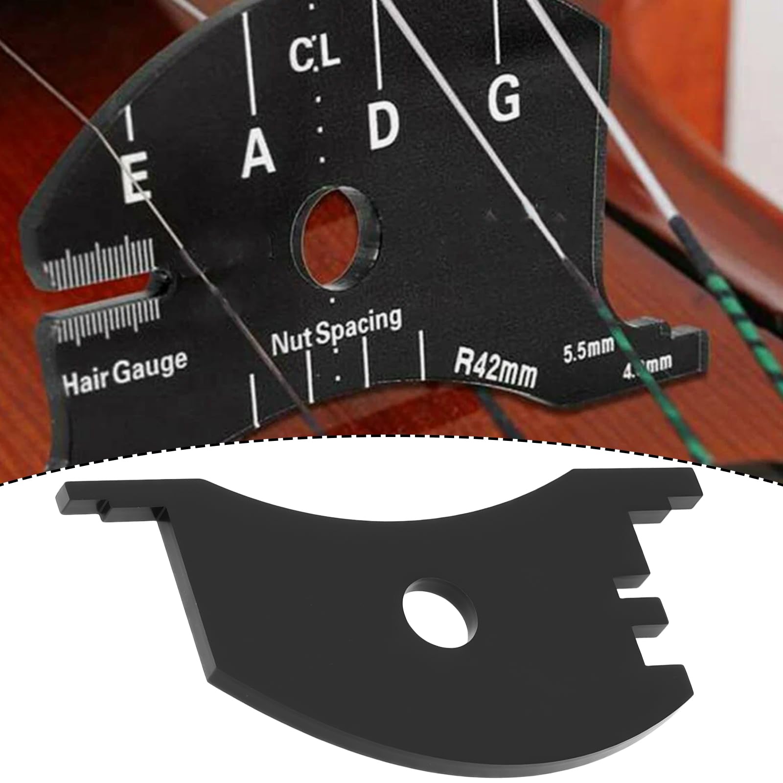 2 Pack Violin Bridge Template 4/4 Setup Gauge String Height and Spacing Ruler for Violin Making and Repair