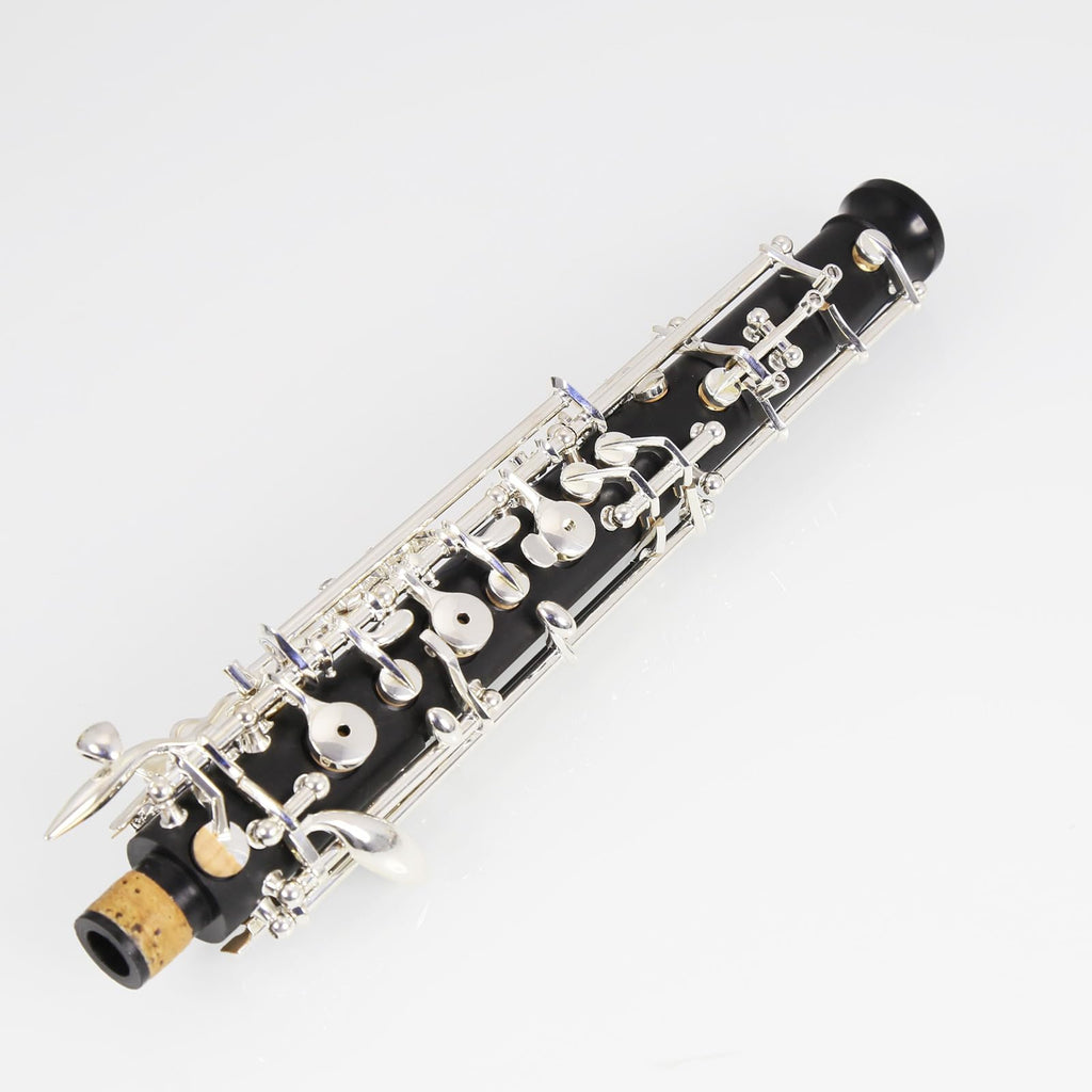 Oboe Professional Performance Level Redwood Body Silver Plated Semi Automatic C Tone with Reeds, Cleaning Cloth, Oboe Swab, Powder Paper, Absorbing Paper, Thumb Rest, Screwdriver, Gloves, Case