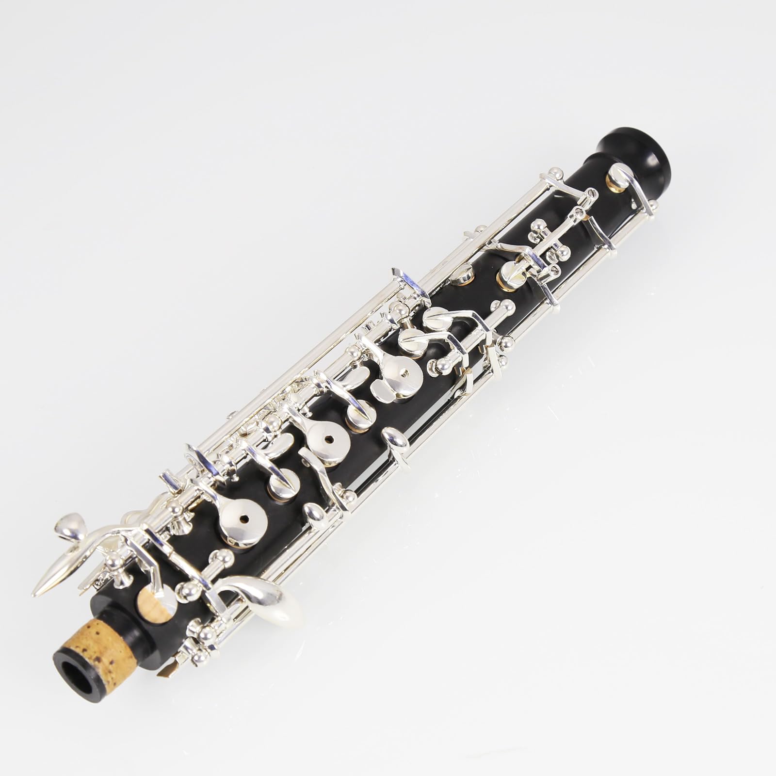 Oboe Professional Performance Level Redwood Body Silver Plated Semi Automatic C Tone with Reeds, Cleaning Cloth, Oboe Swab, Powder Paper, Absorbing Paper, Thumb Rest, Screwdriver, Gloves, Case