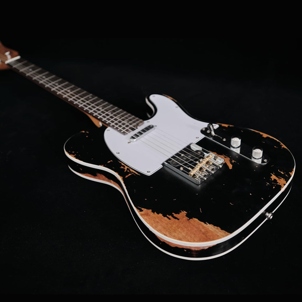 KGD Relic electric guitar mahogany body carbonized maple neck rosewood fretboard 6-string solidbody electric guitar S-S pickupsbrass barrel saddle bridge (Grass Green)