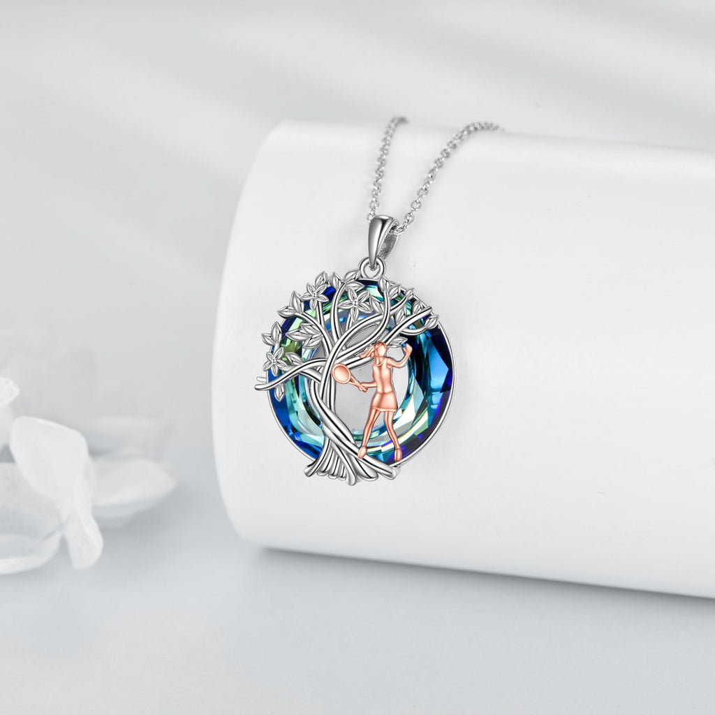 YFN Tree of Life Necklace Sterling Silver Crystal Jewelry Graduation Birthday Gifts for Women