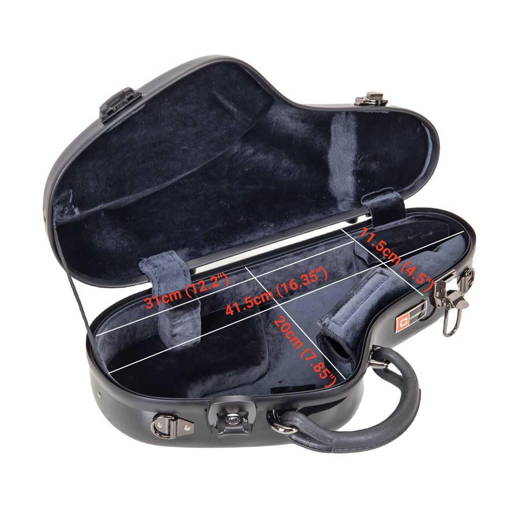 Crossrock Pro-Grade Straight Soprano Saxophone Case | Crimson Red Gloss, TSA Lock, Elite Protection, Detachable Backpack Straps, Accessory Pocket for Professional Musicians
