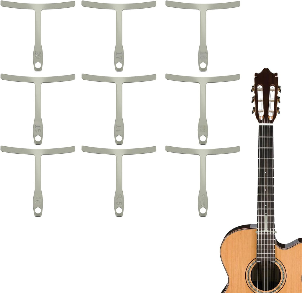 9 Pcs Guitar String Action Gauge Set, Understring Radius Gauge for Guitar and Bass Setup, Luthier Tools for Fretboard Measurement and Bridge Saddle Adjustments Accessories