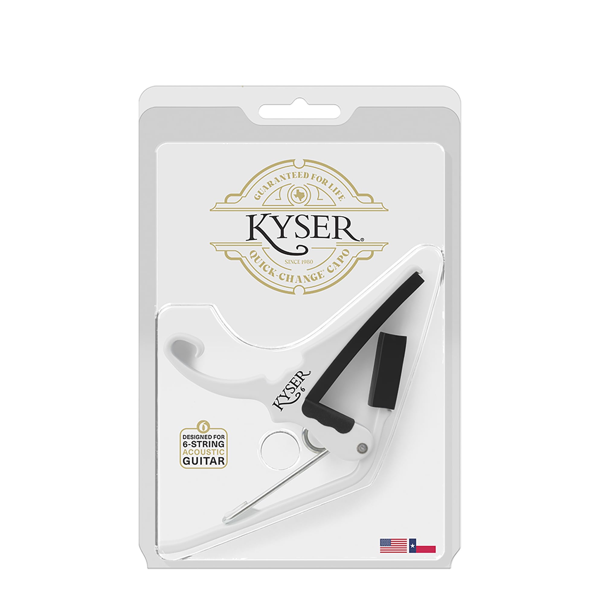 Kyser Quick-Change Guitar Capo for 6-string acoustic guitars, Black, KG6BA