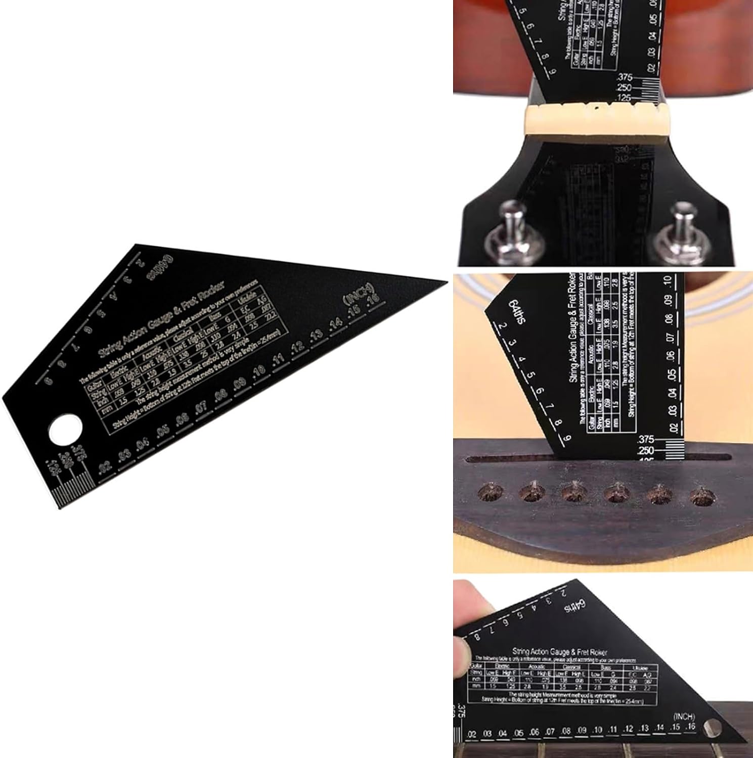 Guitar String Height Rulers String Action Gauges Rulers Guitar Repairing Tool for Guitar, Ukuleles, Banjos, Mandolin