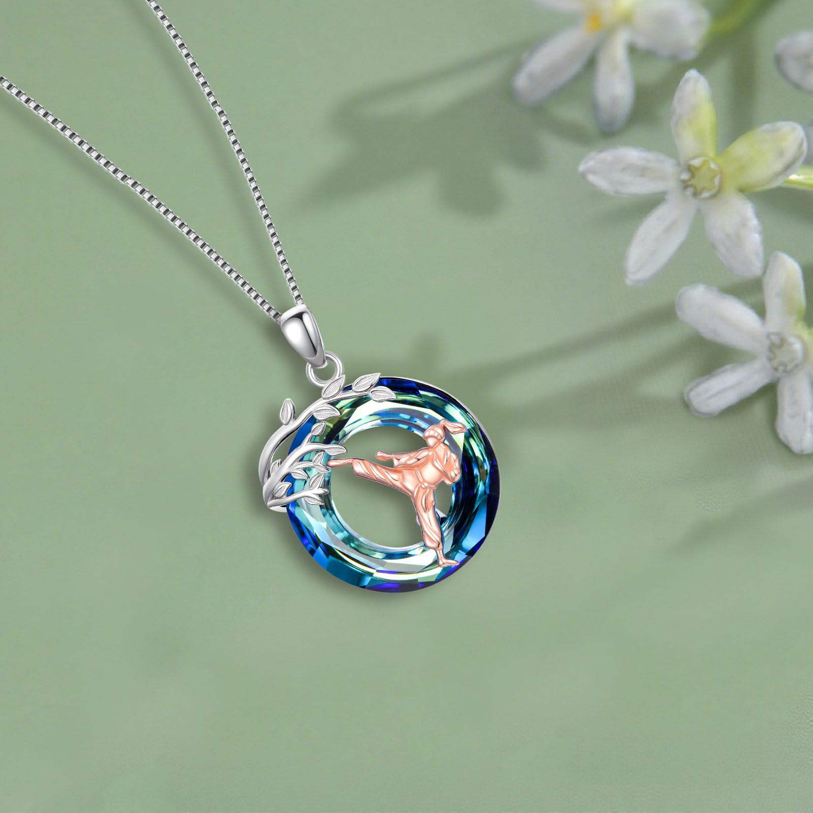Sport/Music Necklace for Women 925 Sterling Silver Crystal Pendant Tree of Life Jewelry Gifts for Sport Players
