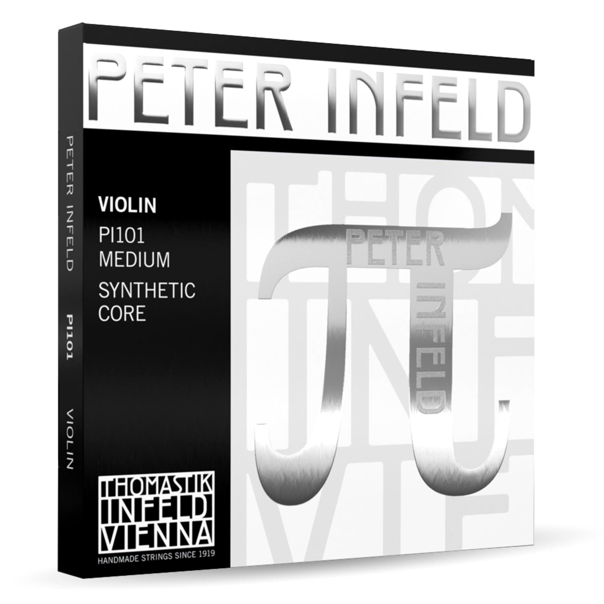 Thomastik-Infeld Peter Infeld Violin String Set, 4/4 Size, Medium Tension - PI100 - Synthetic Core A, D, G with Platinum Plated E - Outstanding Projection & Playability, Wide Range of Sound Colors