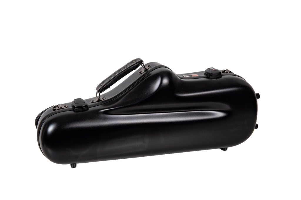Crossrock Low A Baritone Saxophone Case with Wheels | Polycarbonate Hard Shell, TSA Lock, Anti-Scratch Finish, Neck & Mouthpiece Storage–Black (CRF4050BSBK)