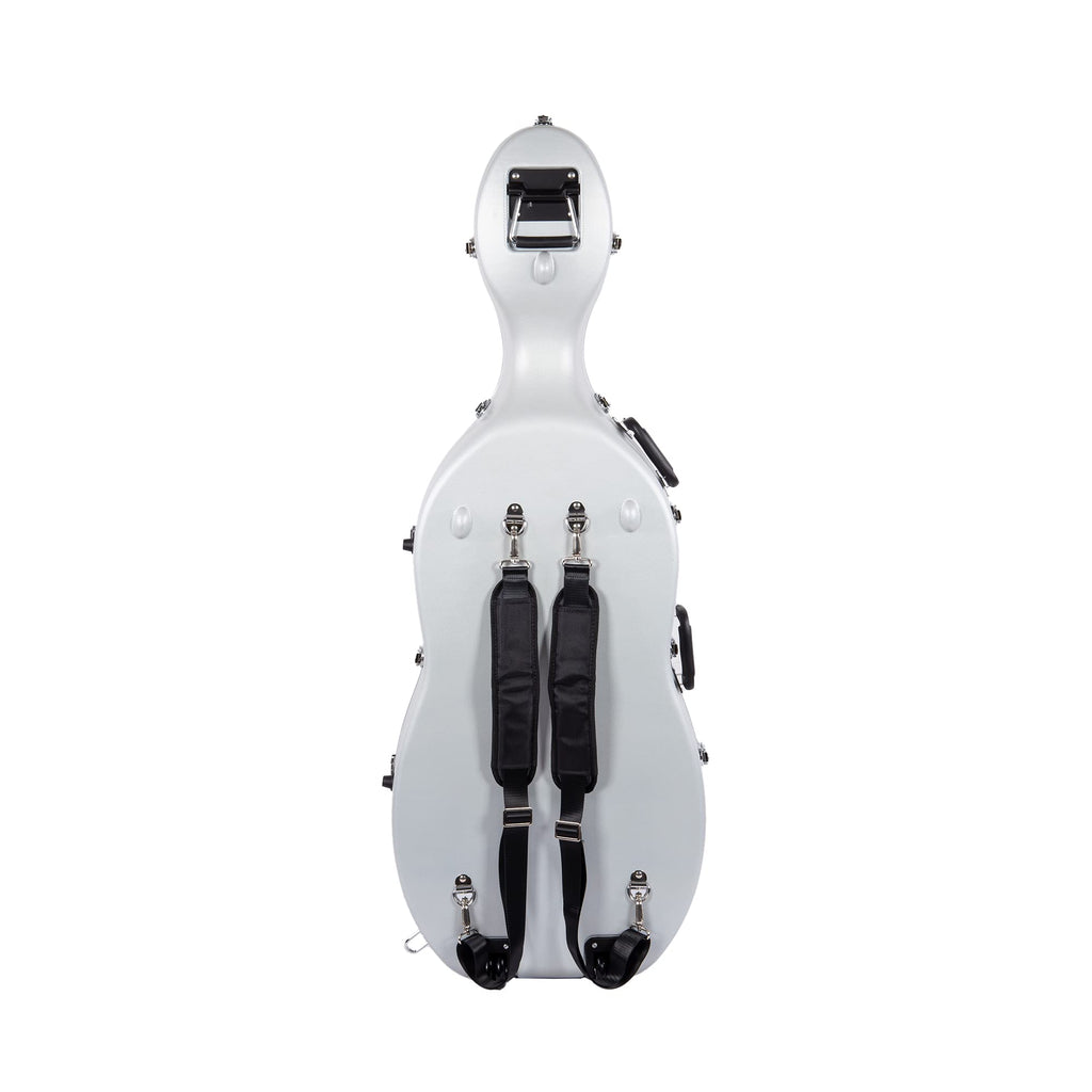 Crossrock ABS Cello Case for 4/4 & 3/4 Size | Wine Red Velvet Interior, Molded Hardshell with Wheels, Lock, Dual Bow Holders & Backpack Straps-Dark Red (CRA862CEFDR)