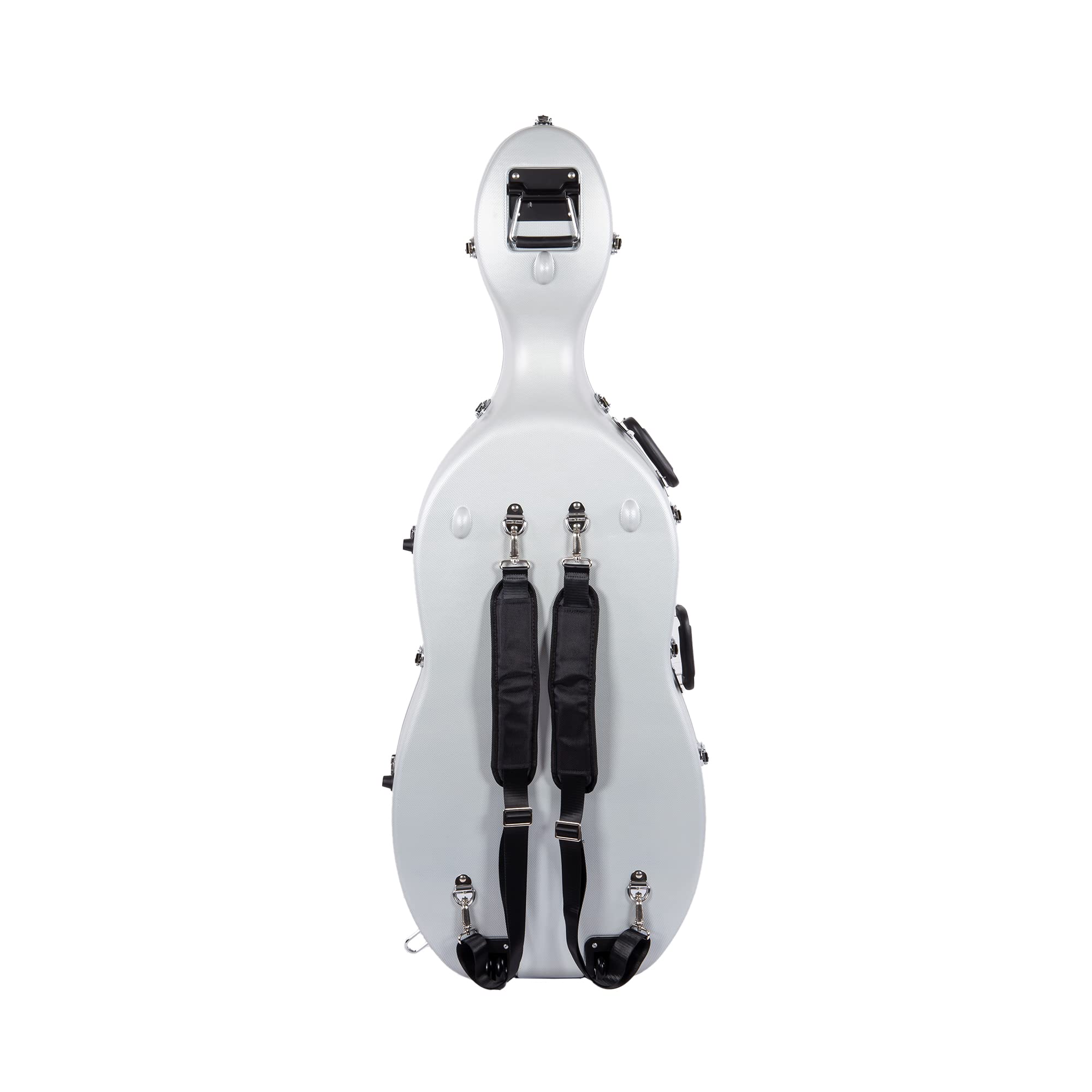 Crossrock ABS Cello Case for 4/4 & 3/4 Size | Wine Red Velvet Interior, Molded Hardshell with Wheels, Lock, Dual Bow Holders & Backpack Straps-Dark Red (CRA862CEFDR)
