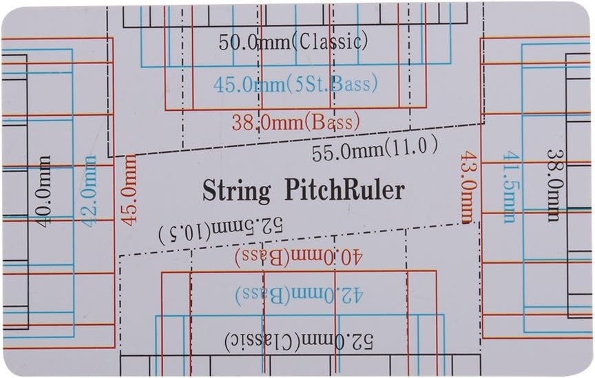 Alomejor Guitar String Action Gauge, Plastic, Double Sided Ruler, White, 3.3 x 2.1 Inch, for String Instruments, 2 Pieces