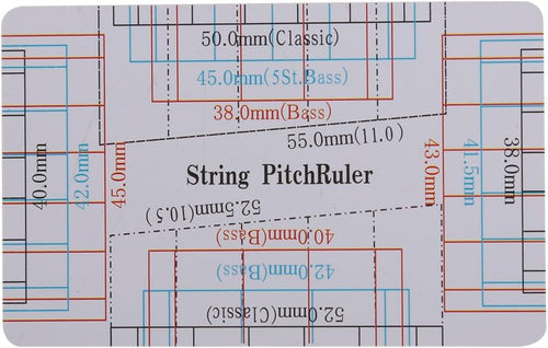 Alomejor Guitar String Action Gauge, Plastic, Double Sided Ruler, White, 3.3 x 2.1 Inch, for String Instruments, 2 Pieces