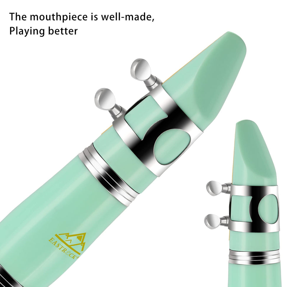 EASTROCK Bb Clarinet 17 Keys ABS Material Wide Range of Tones Particularly Beginner & Students-friendly with Using Tools and 2 Replaceable Barrels
