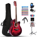 Winzz 40 Inches Acoustic Steel-string Guitar Beginner, Elegant Unique Color Design (Blue-green)