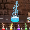 Personalized Name Violin Crystal Desktop Ornaments for Club Bedroom Office Custom Music Theme Stained Glass Acrylic Tabletop Plaque 2D Flat Electric Cello Figurine Sculpture for Violinist Cellist