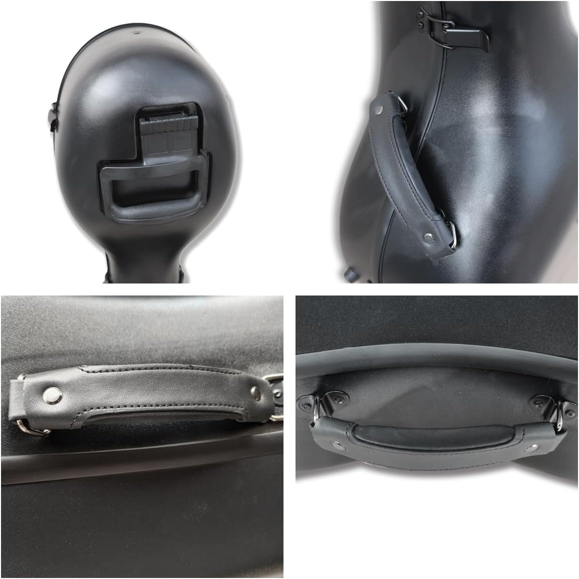 Vetimobato Carbon Fiber Cello Case for 4/4 Full Size Hard Shell with Wheels, Built-in Handle, Backpack Straps, Bow Holders Cello Accessories Box Strong & Ultralight (Black)
