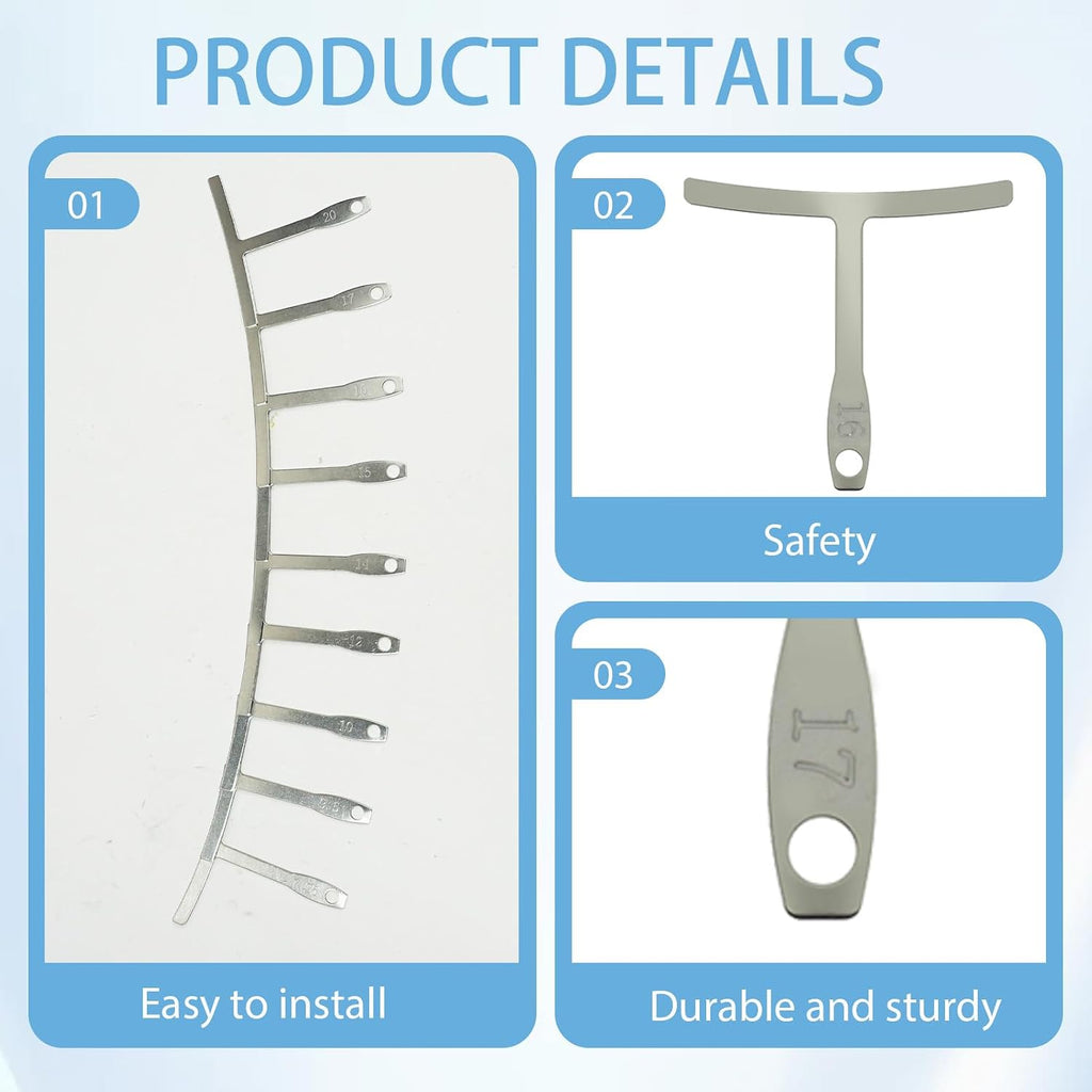 9 Pcs Guitar String Action Gauge Set, Understring Radius Gauge for Guitar and Bass Setup, Luthier Tools for Fretboard Measurement and Bridge Saddle Adjustments Accessories