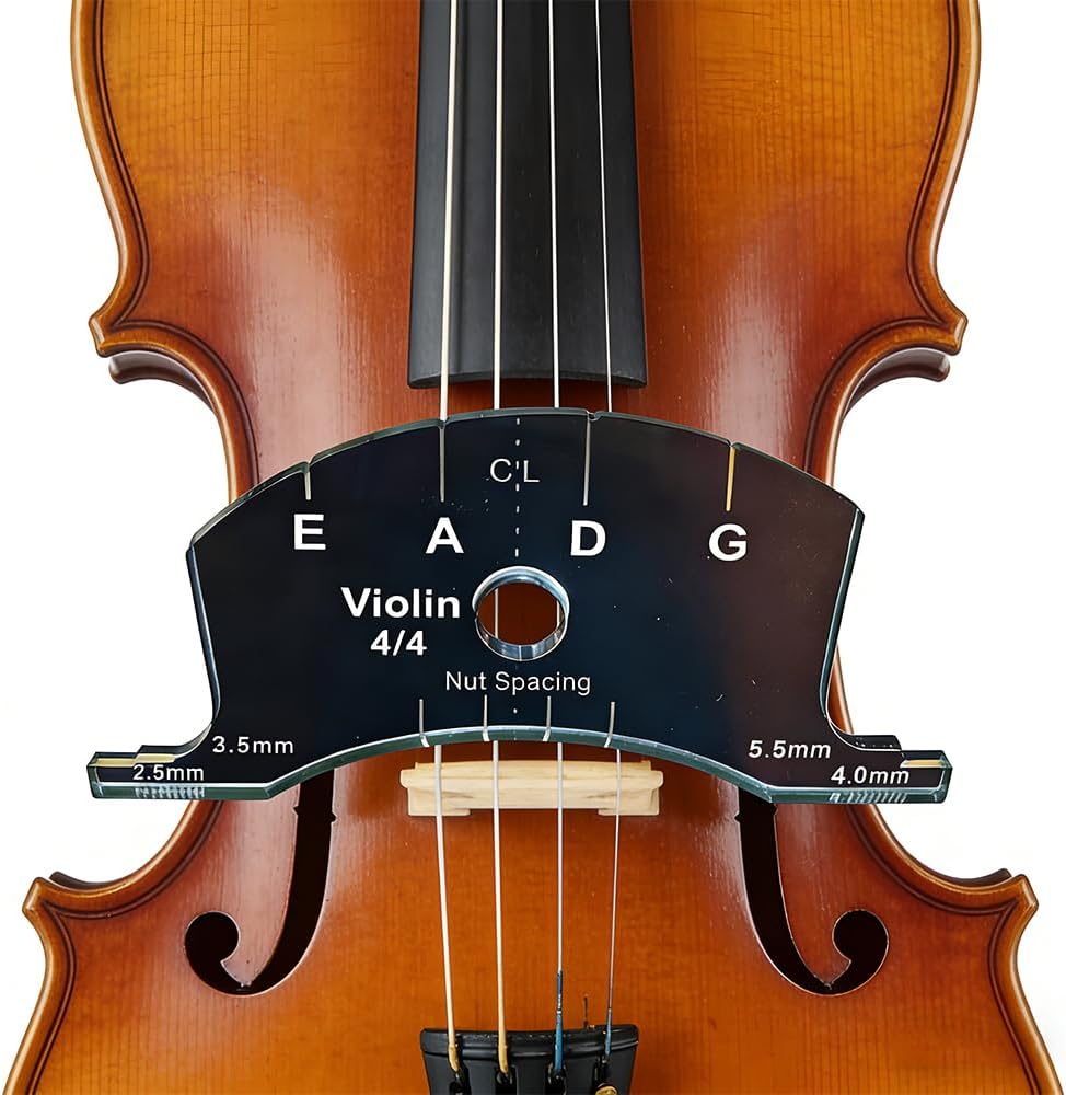 Multifunctional Violin Bridge Repair Reference Tool, Violin Bridge Shaping & String Spacing Gauge (4/4)