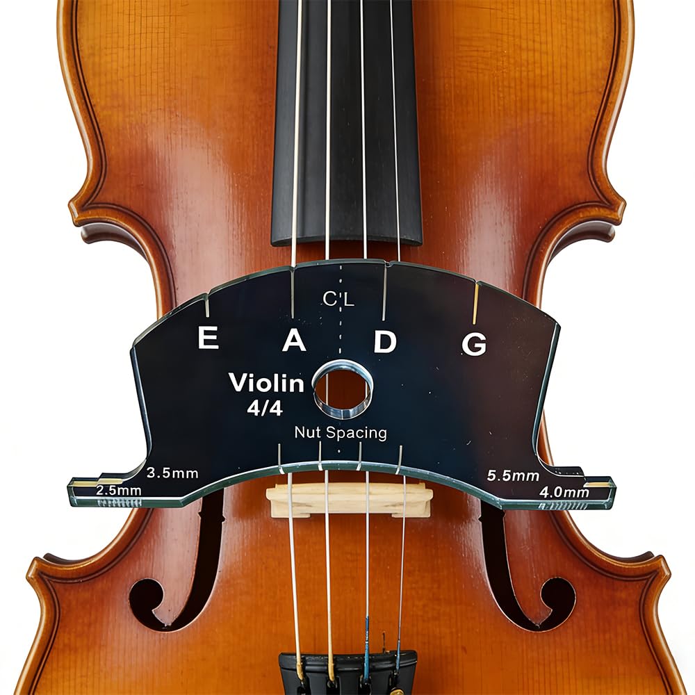 Multifunctional Violin Bridge Repair Reference Tool, Violin Bridge Shaping & String Spacing Gauge (4/4)