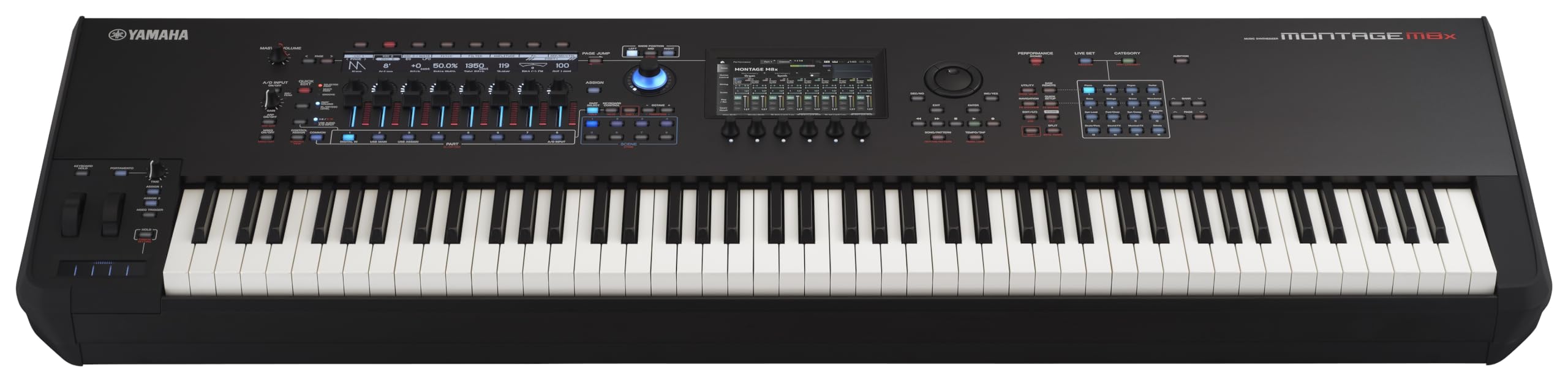 Yamaha Montage M8X 88-Key Flagship Music Synthesizer with GEX action featuring Polyphonic Aftertouch for New Sound Exploration and Expressive Control