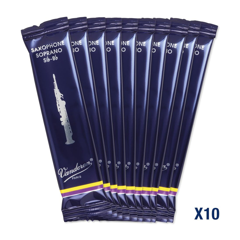 Vandoren SR203 Soprano Sax Traditional Reeds Strength 3; Box of 10