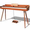 88 Key Digital Piano Keyboard with Stand & 3 Pedals, Weighted Keyboard Electric Piano for Beginners, Progressive Hammer-Action Home Digital Piano with Desk Mode, Headphone Jack, USB-MIDI, Brown