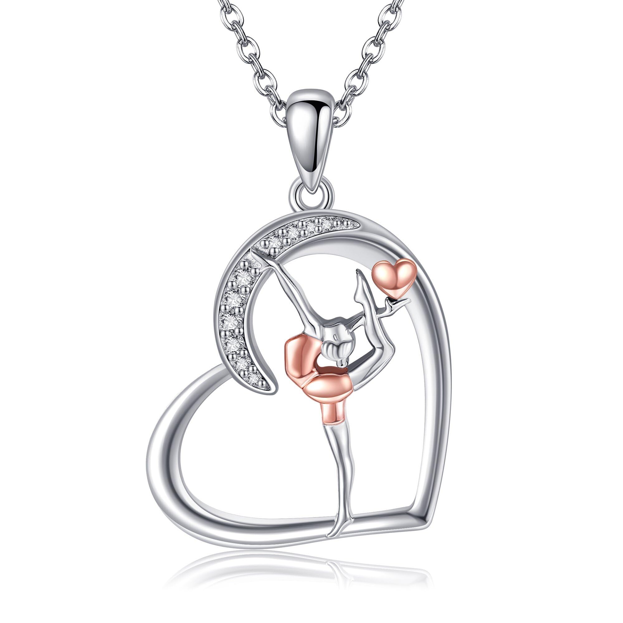 Sterling Silver S925 Ballet/Violinists/Gymnastics/Cello/Runner/Tennis/Piano/Artist Necklace Jewelry Gifts for Women Christmas Gift