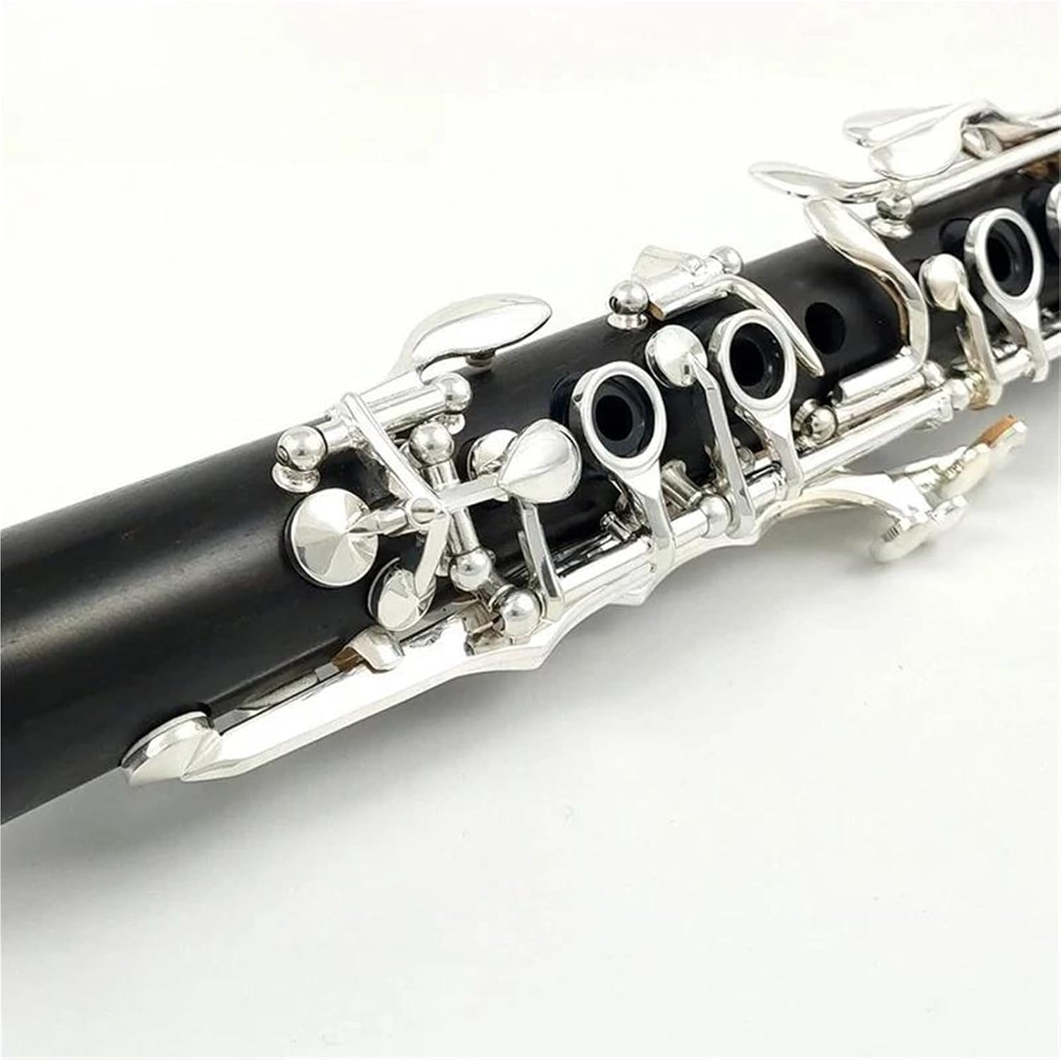 Middle E Flat Clarinet Ebony With Case Silver Plated Keys Clarinet Set