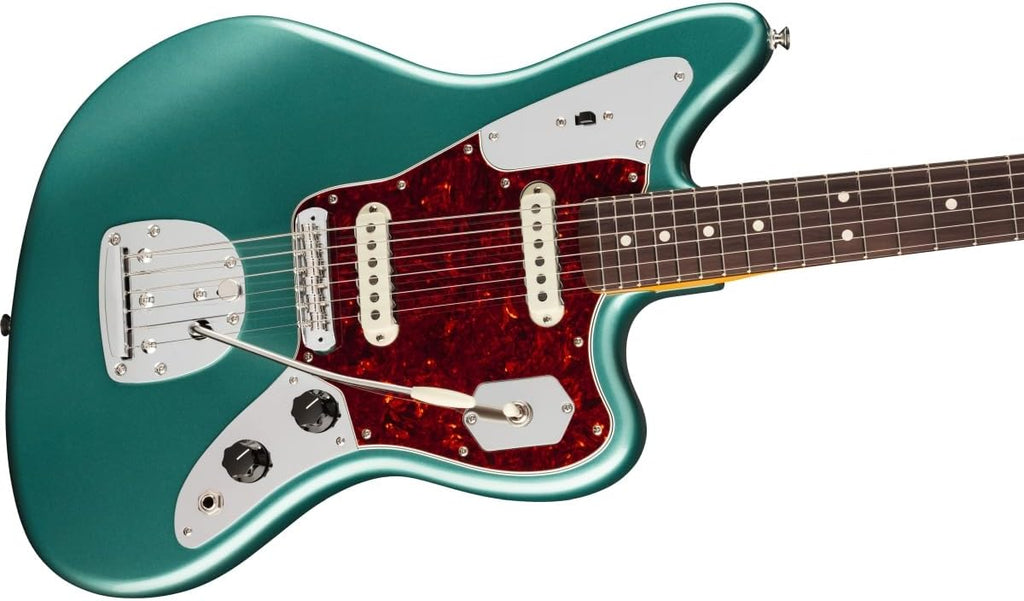 Fender American Professional Classic Jaguar Electric Guitar - Faded Sherwood Green Metallic | Alder Body, Coastline '65 Jaguar Pickups, Modern C Neck, 24 Scale, 22 Frets, Deluxe Gigbag Included