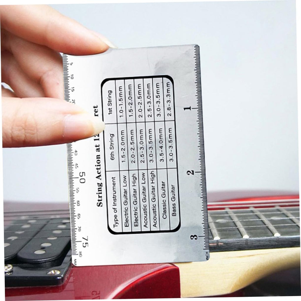 Holibanna High Precision Guitar String Action Ruler for Luthiers Portable Measurement Tool for Accurate Neck String Height Essential for Guitar and Bass Setup
