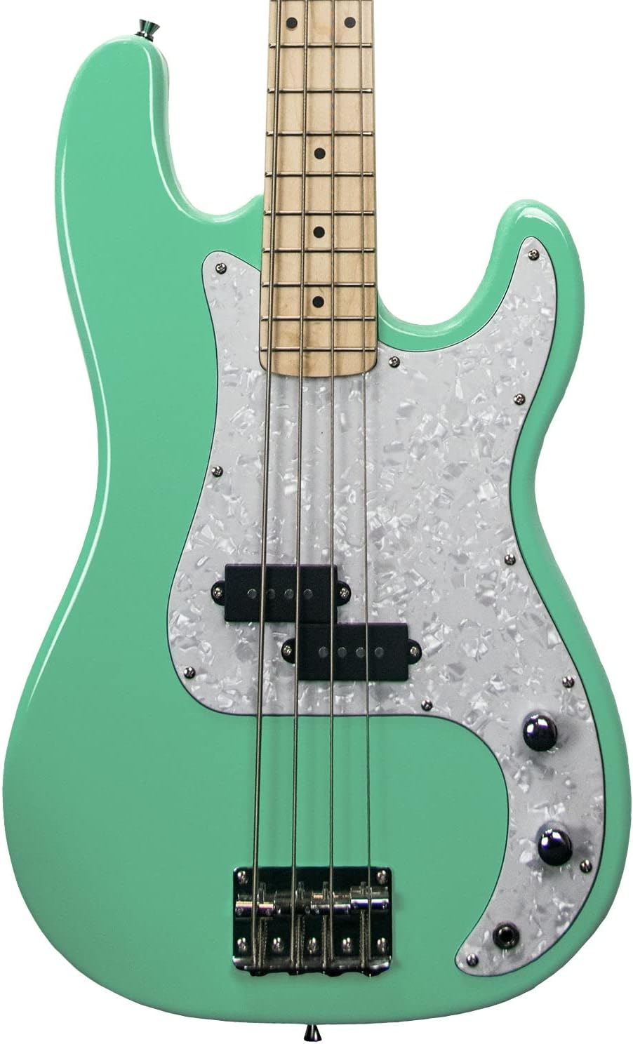 Sawtooth EP Series Electric Bass Guitar, Surf Green w/Pearl Pickguard