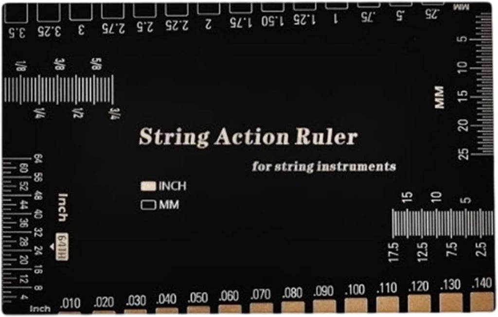 String Action Ruler Gauge String Height Measurement Tool Guitar Fret Leveling Ruler Set Up Repair Enduring Measuring