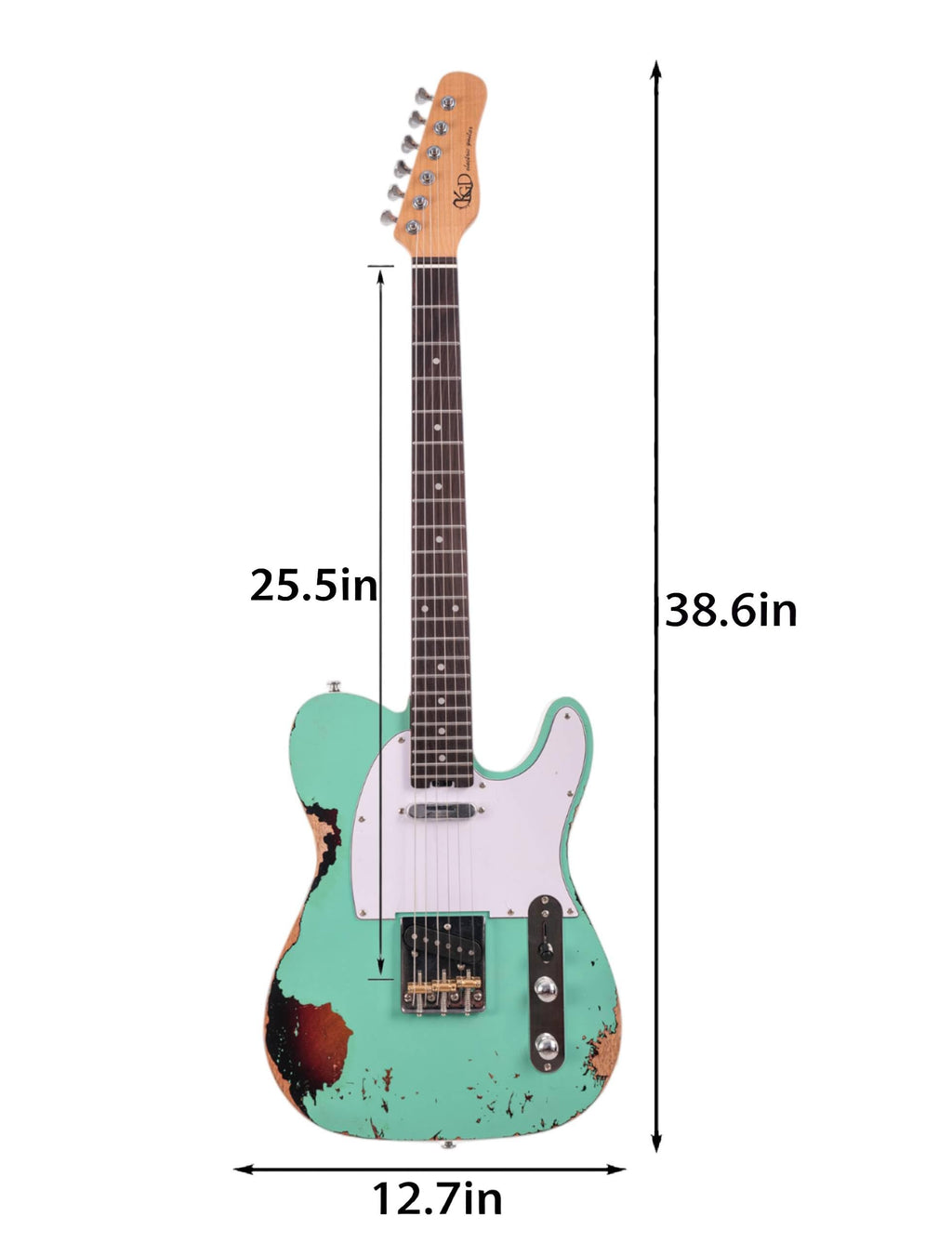 KGD Relic electric guitar mahogany body carbonized maple neck rosewood fretboard 6-string solidbody electric guitar S-S pickupsbrass barrel saddle bridge (Grass Green)