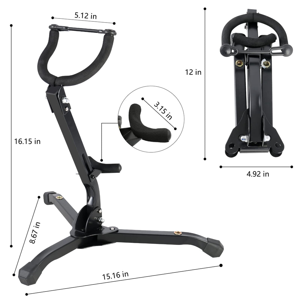 EASTROCK Alto&Tenor Saxophone Wall Stand Saxophone Wall Mount Saxophone Holder Rack (Saxophone Wall Stand), Black