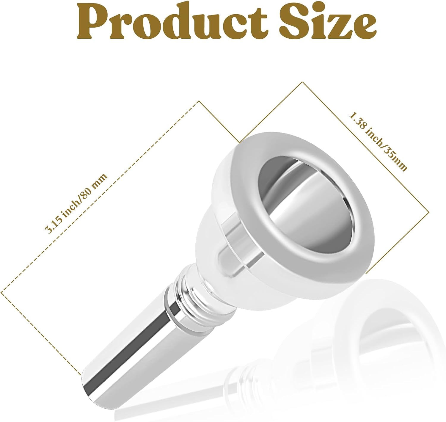ROWELL 12C Trombone Mouthpiece Silver Plated with Vacuum Packing Fits Small Bore Trombones, Alto Trombone, Ideal for Beginner