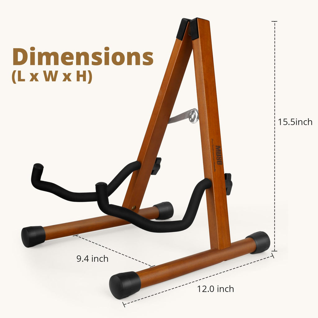 MUSO Cello Stand with Bow Holder,A-Frame Floor Stand with Padded Foam, Handcrafted Cello Rack Fits 1/2, 3/4, 7/8, 4/4 Full-Size and Guitar, Instrument Holder for Home and Studio Display