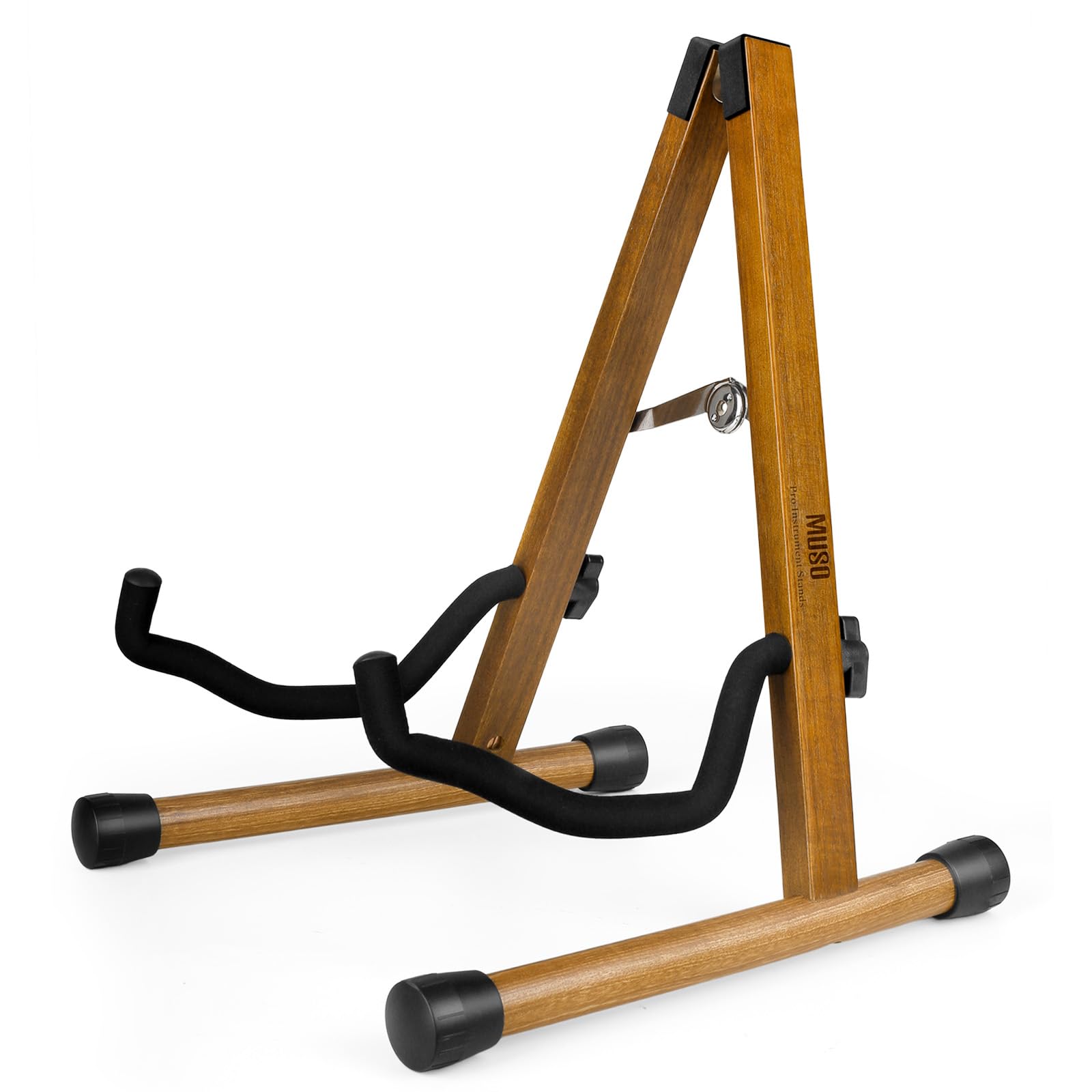 MUSO Cello Stand with Bow Holder,A-Frame Floor Stand with Padded Foam, Handcrafted Cello Rack Fits 1/2, 3/4, 7/8, 4/4 Full-Size and Guitar, Instrument Holder for Home and Studio Display