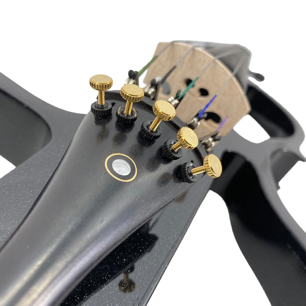 4 String Electric Viola Full 4/4 Size, Silent Practice Viola, Solid Wood Metallic Electric Violas with Ebony Fittings, Beginner Kit for Adults Teens (black)