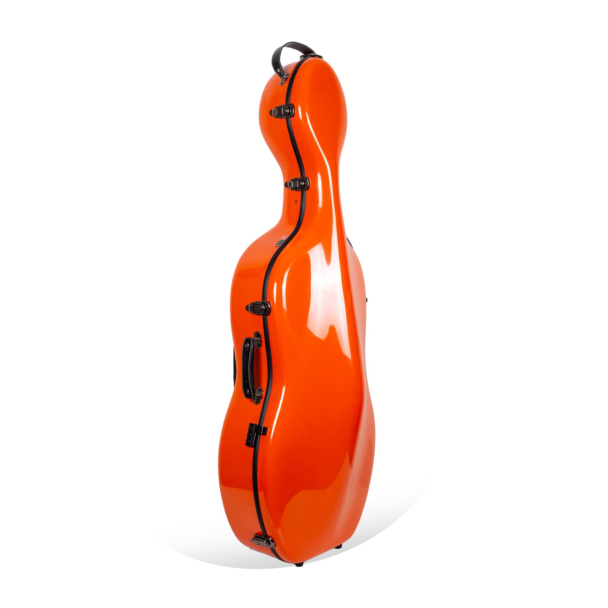 Crossrock Fiberglass Cello Case with Wheels | Fits 4/4 Full-Size Cellos – Yellow Hardshell with Music Pouch, Combination Lock Backpack Straps, 3 Handles - Yellow (CRF2020CEFYL)