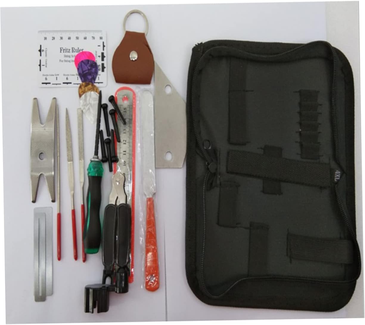 Abaodam Guitar Accessories Kit String Cutter Fret File Fingeraord Guard Action Ruler Guitar Frets Tool Set