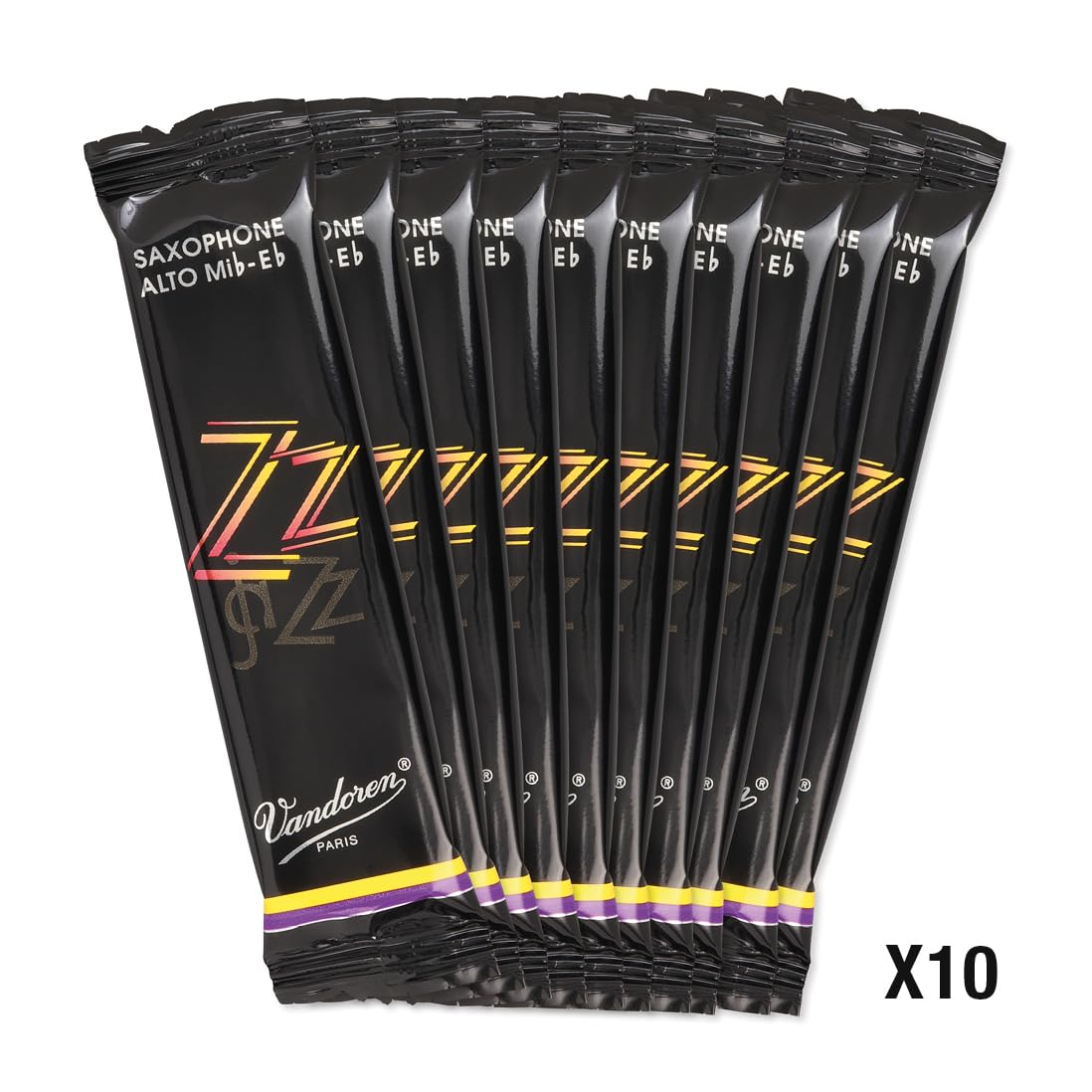 Vandoren SR4125 Alto Sax ZZ Reeds Strength 2.5; Box of 10