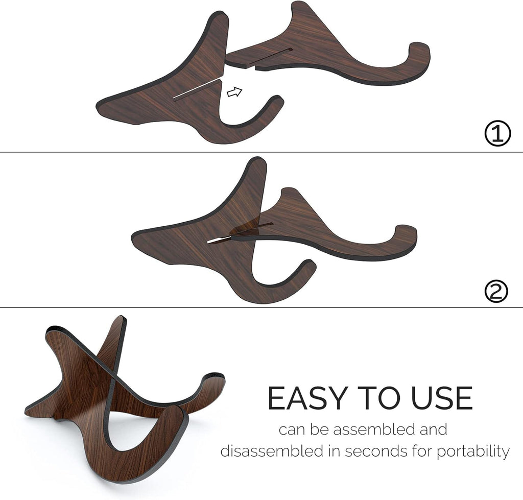 6Pair Wooden Ukulele Stand Violin Mandolin Folding Portable Stand Sapele