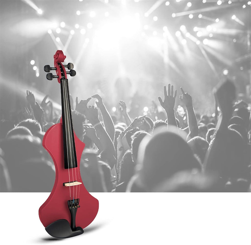 Cello Kit Electric Violin 4/4 Full Size Solid Wood Silent Violin Set W/Carrying Case+Audio Cable+Extra Strings+Tuner+Bridge+Rosin Violin