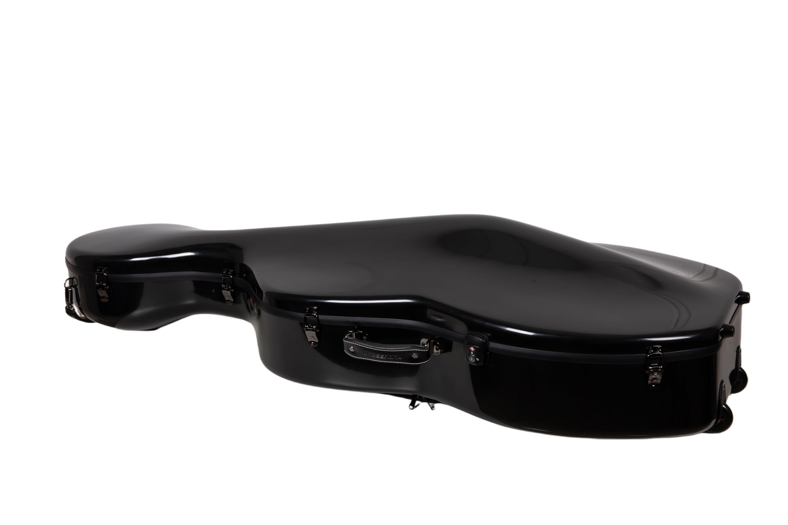 Crossrock Fiberglass 4/4 Cello Case with Wheels — Enlarged Interior Fits More Cellos | TSA Lock, Backpack Straps, Music Pouch & 3 Handles | Waterproof Hardshell — Black (CRF2030CEFBK)
