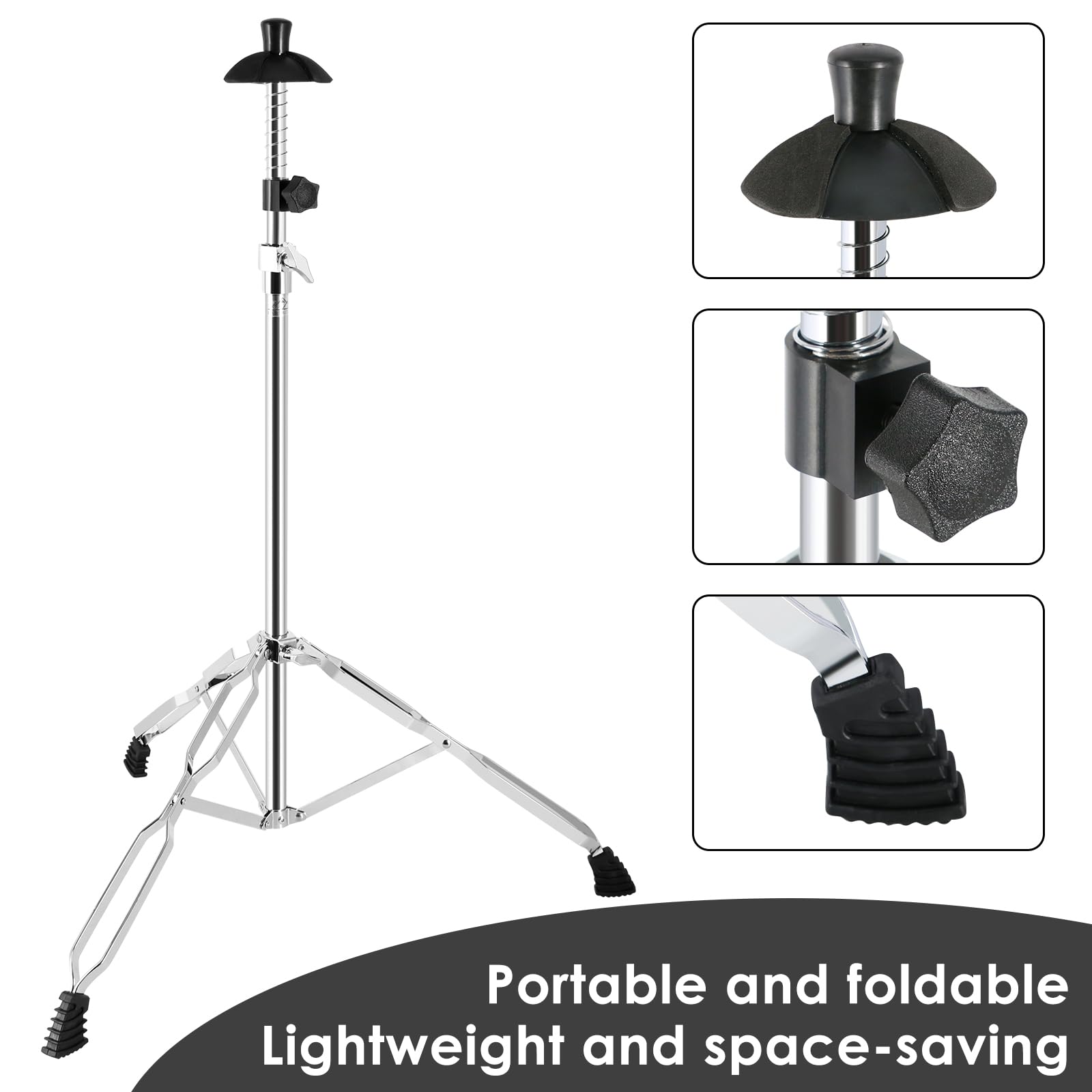 EASTROCK Trombone Stand, Retractable Height Adjustment, Triangular Stable Construction for Standard-sized Trombone
