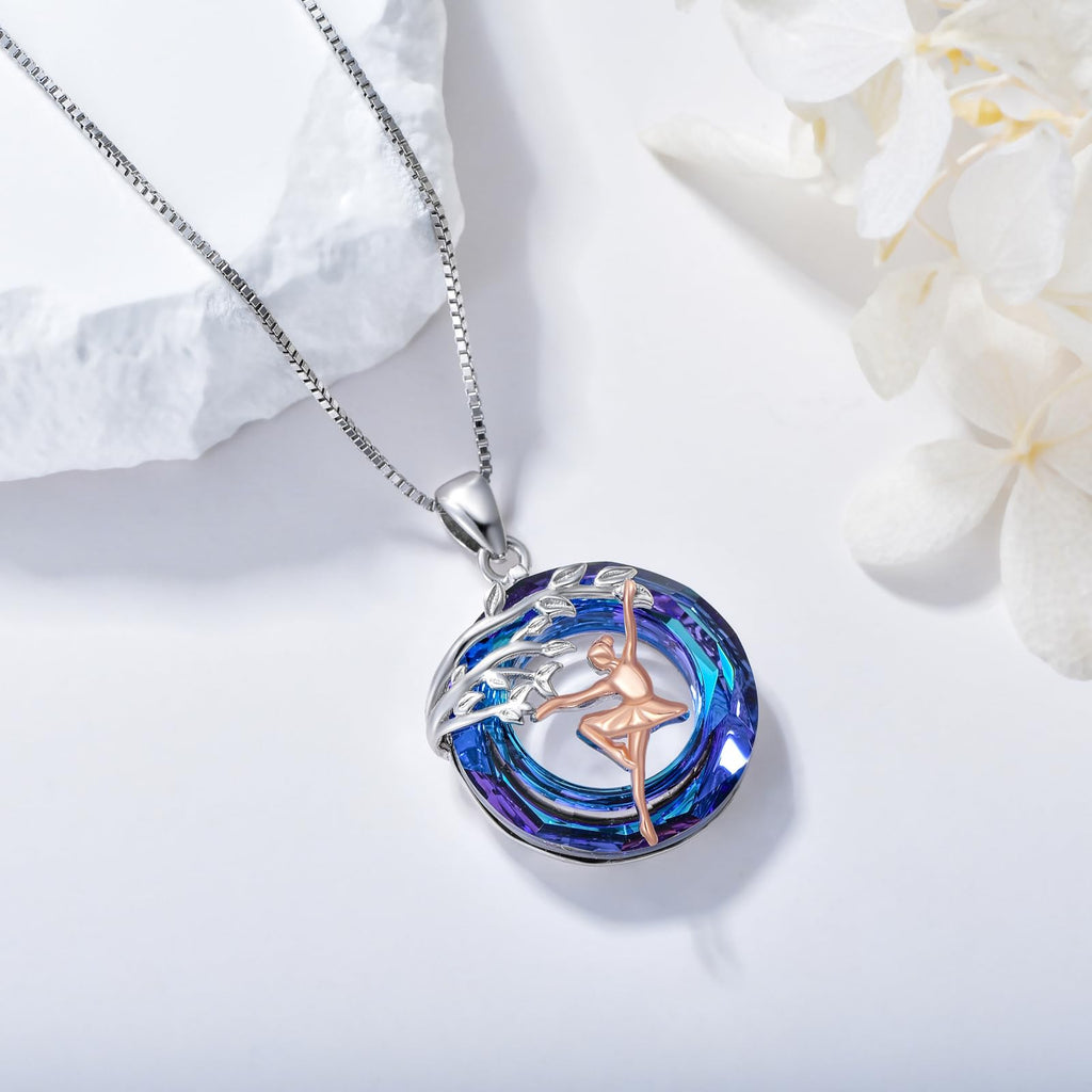 Sport/Music Necklace for Women 925 Sterling Silver Crystal Pendant Tree of Life Jewelry Gifts for Sport Players