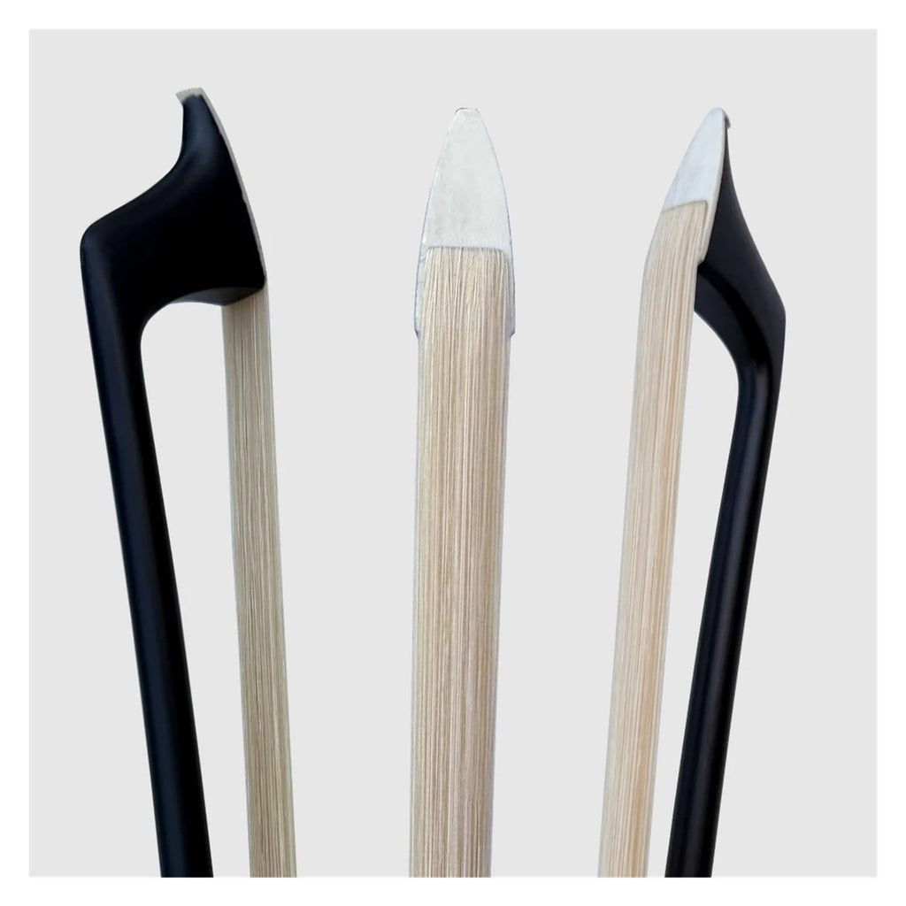 1PCS Advanced Strong Black Carbon Fiber Cello Bow White Horse Hair Fit 4/4 3/4 1/2 1/4 Cello Electric Cello Parts Accessories(1-2Cello Bow)
