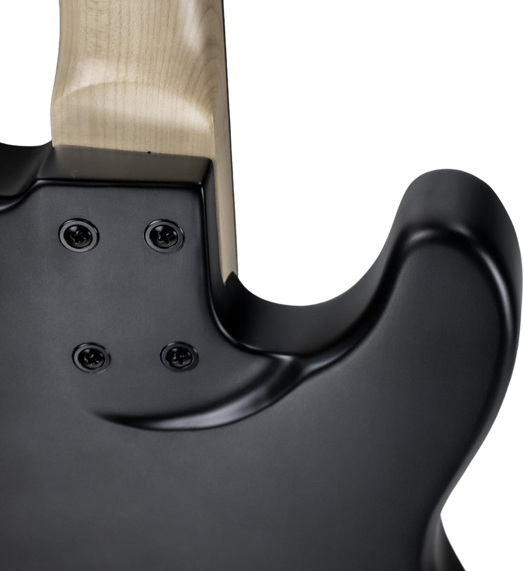 Sawtooth EP Series Alder Wood Satin Black Left-Handed Electric Bass Guitar
